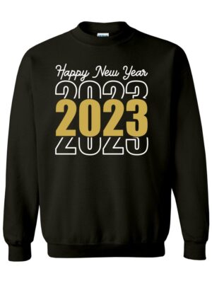 Happy 2023 Gold Font Sweater